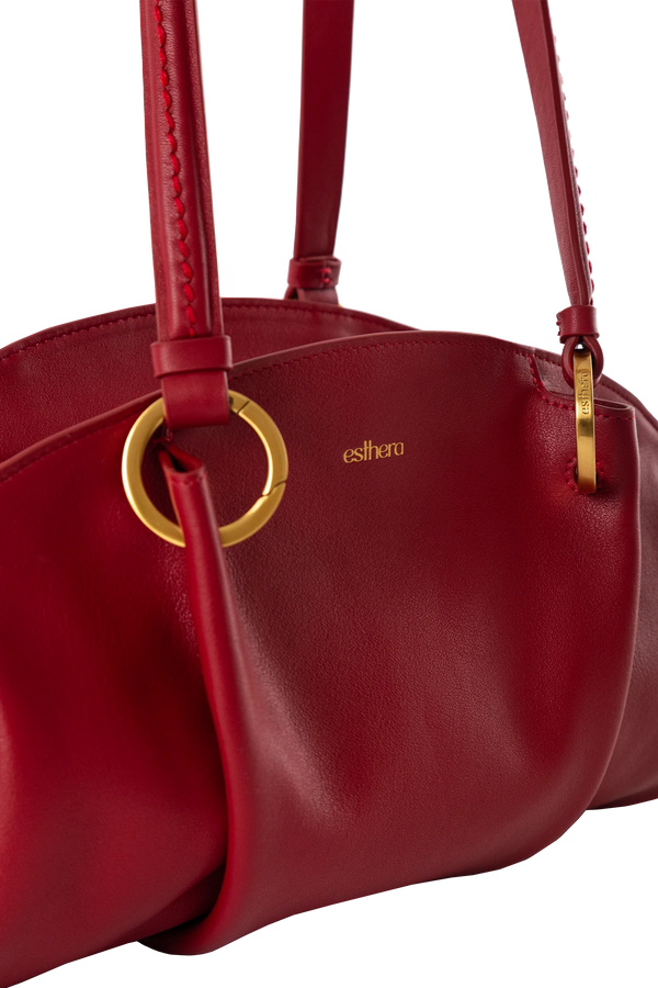 07:07 PM NEW Shoulder Bag Merlot Red Esthera US