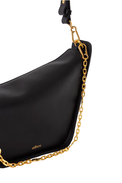 10 AM MEDIUM Shoulder Bag Black Esthera US