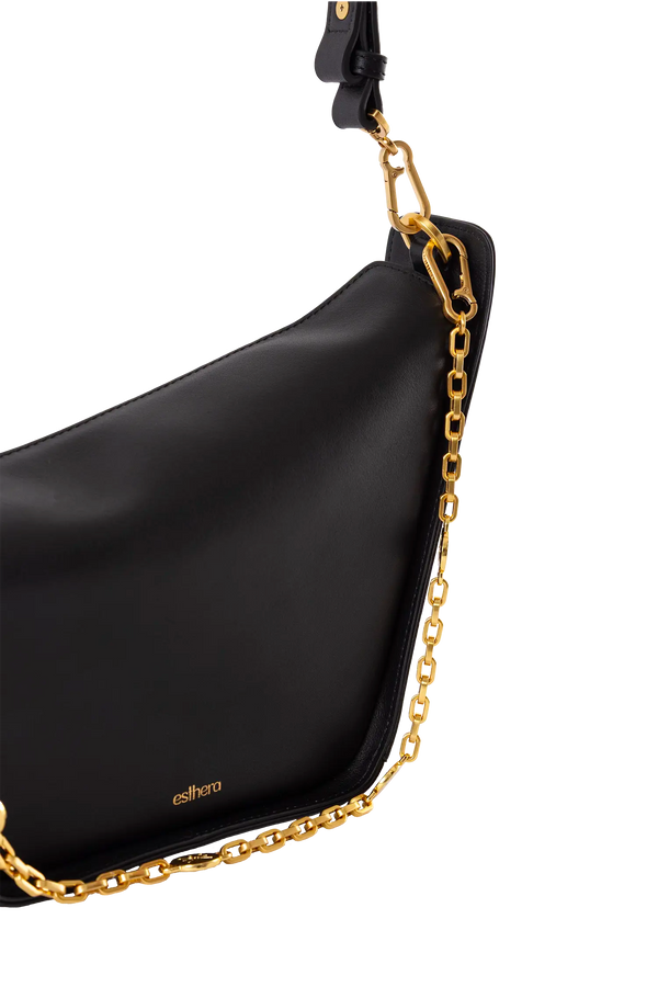10 AM MEDIUM Shoulder Bag Black Esthera US