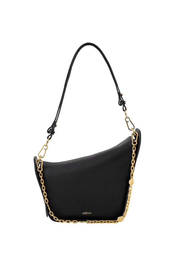 10 AM MEDIUM Shoulder Bag Black Esthera US