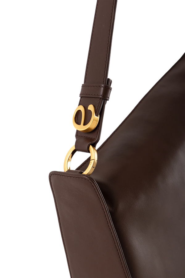 10 AM MAXI Shoulder Bag Coffee Brown Esthera US