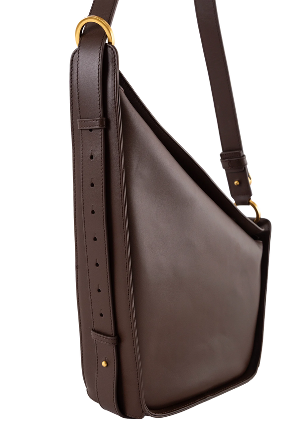 10 AM MAXI Shoulder Bag Coffee Brown Esthera US