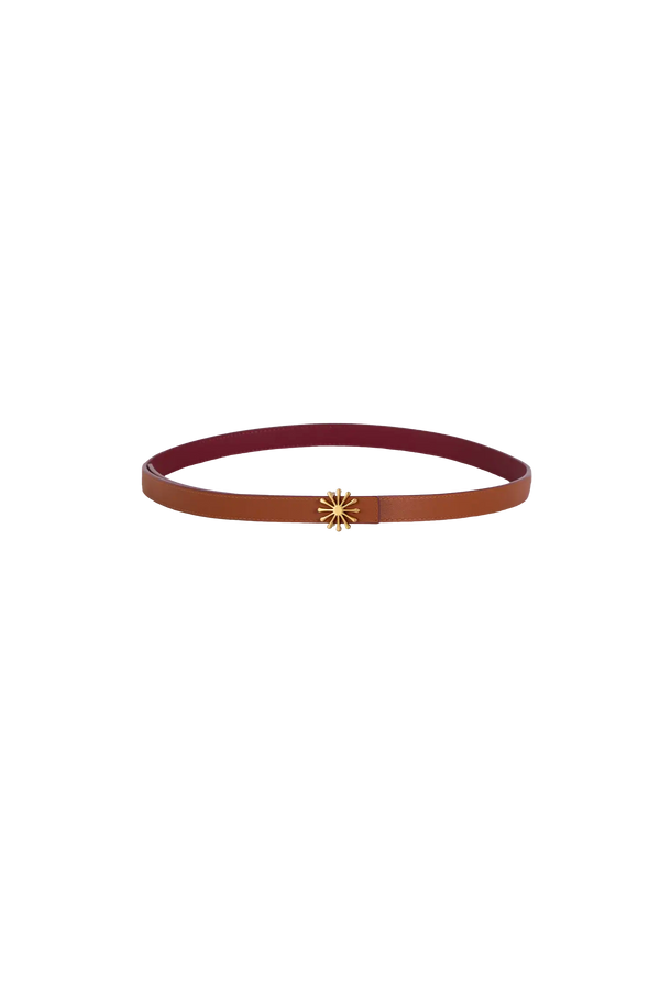 12AM REVERSIBLE BELT 20MM Burgundy + Caramel Esthera US