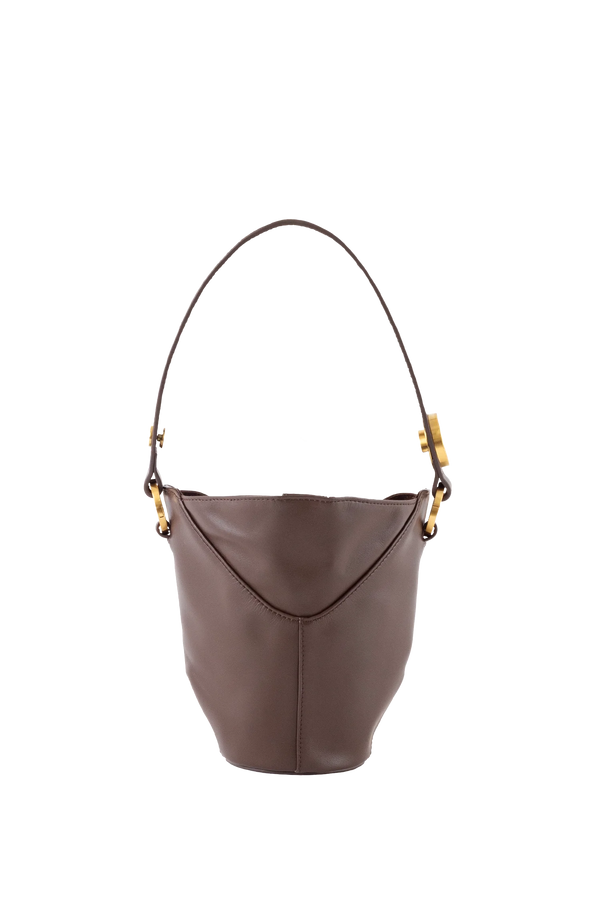 9 PM Handbag Coffee Brown Esthera US