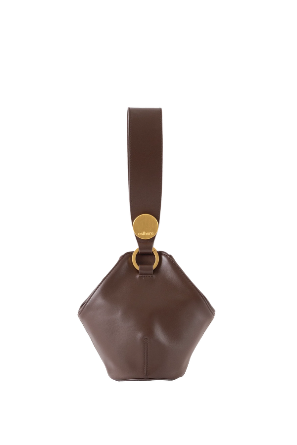 9 PM Handbag Coffee Brown Esthera US