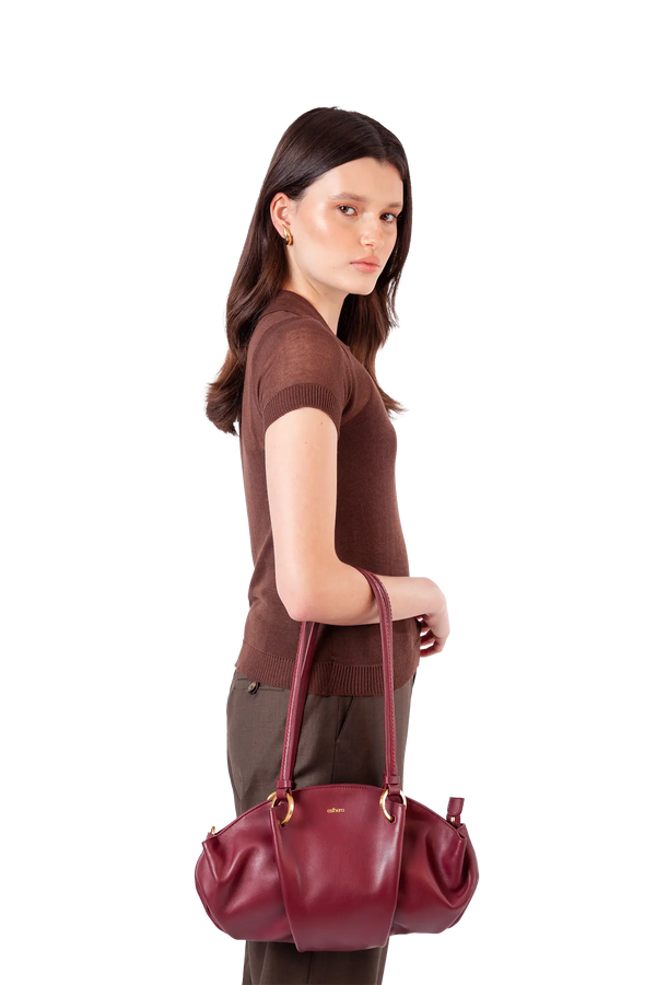 07:07PM burgundy shoulder bag Esthera US