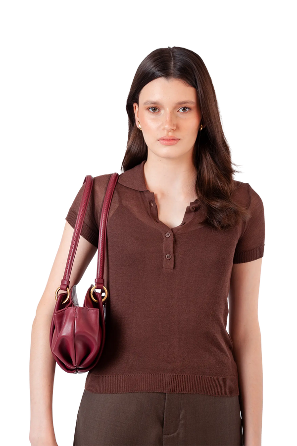 07:07PM burgundy shoulder bag Esthera US