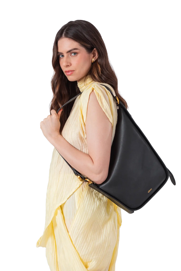 10 AM MAXI Shoulder Bag Black Esthera US