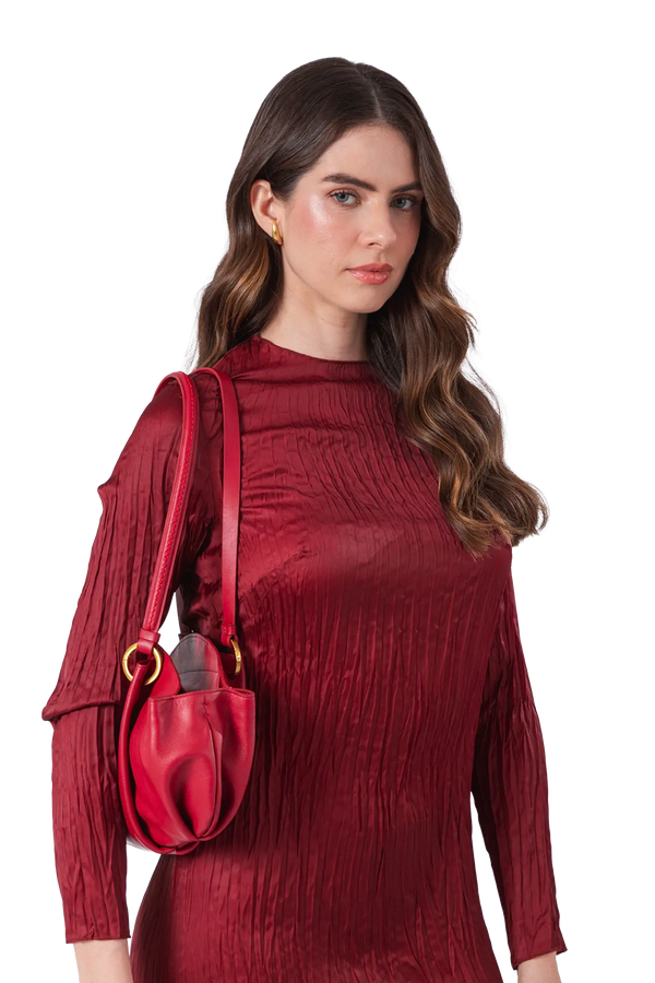 07:07 PM NEW Shoulder Bag Merlot Red Esthera US