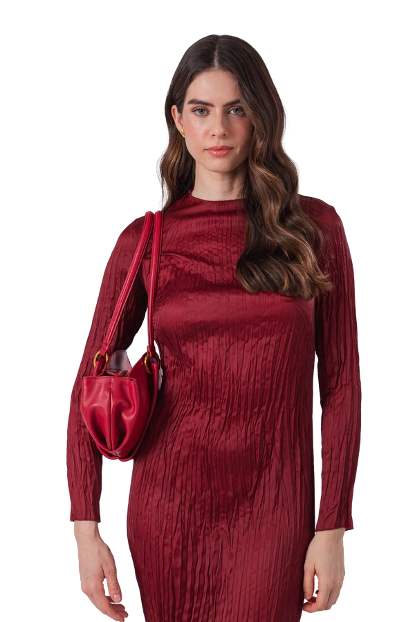 07:07 PM NEW Shoulder Bag Merlot Red Esthera US