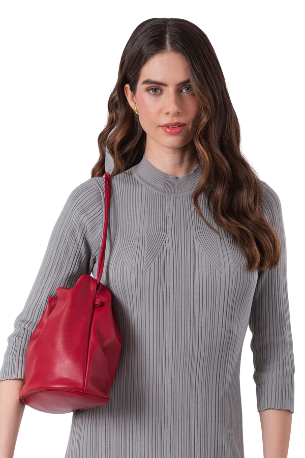 CRAB POUCH Shoulder Bag Merlot Red Esthera US