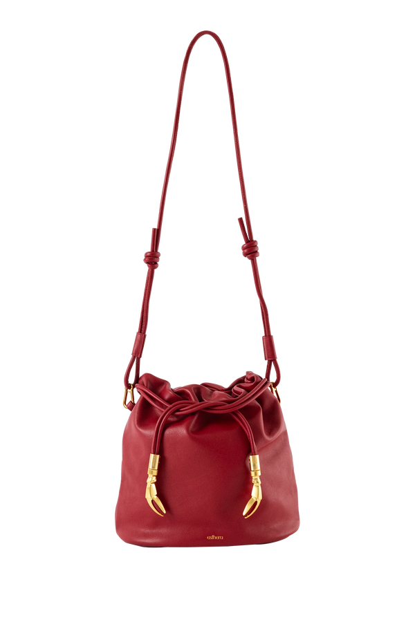 CRAB POUCH Shoulder Bag Merlot Red Esthera US