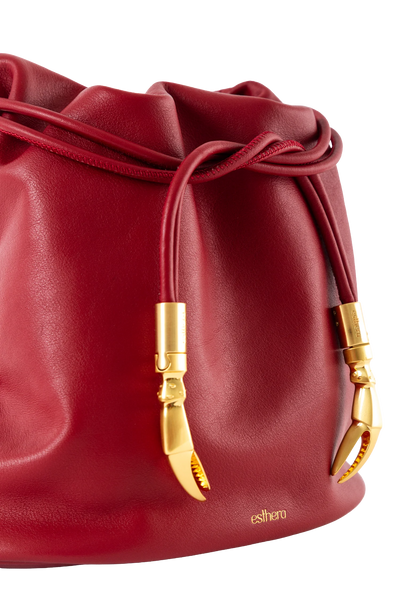 CRAB POUCH Shoulder Bag Merlot Red Esthera US