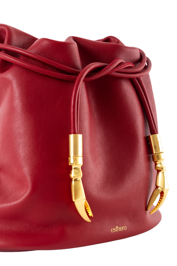 CRAB POUCH Shoulder Bag Merlot Red Esthera US