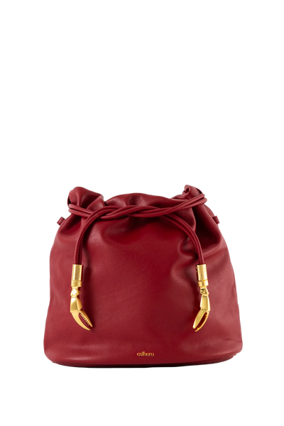 CRAB POUCH Shoulder Bag Merlot Red Esthera US