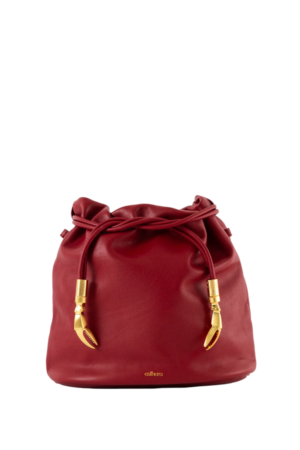 CRAB POUCH Shoulder Bag Merlot Red Esthera US