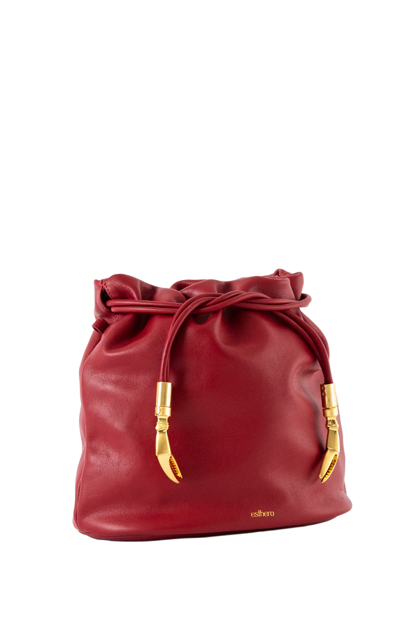 CRAB POUCH Shoulder Bag Merlot Red Esthera US