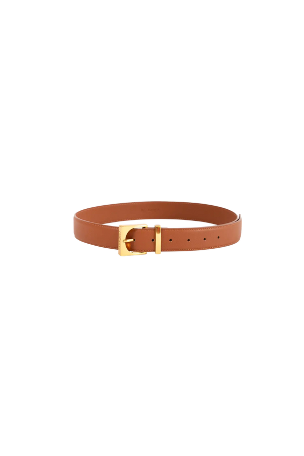 CUBE GOLD-BUCKLE BELT 35MM  Caramel Esthera US