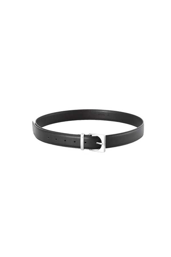 CUBE SILVER-BUCKLE BELT 35MM Black Esthera US