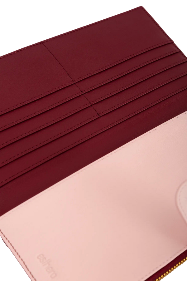 PASSPORT HOLDER Burgundy + Blush Pink Esthera US