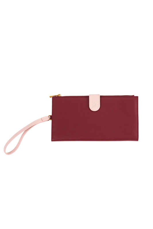 PASSPORT HOLDER Burgundy + Blush Pink Esthera US