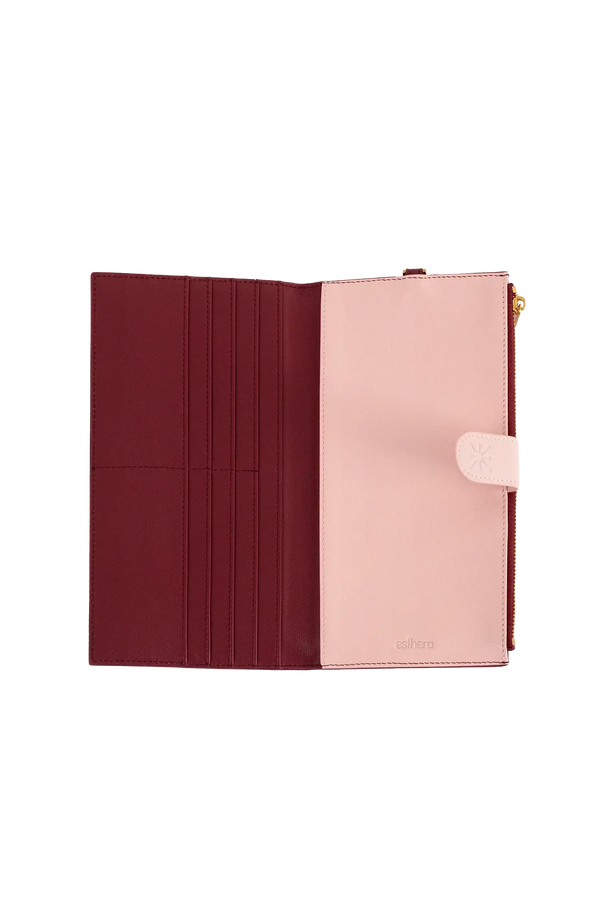 PASSPORT HOLDER Burgundy + Blush Pink Esthera US